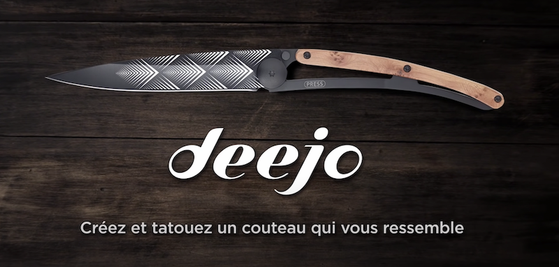 トレッキング、キャンプで役に立つポケットナイフ、deejoのタトゥー